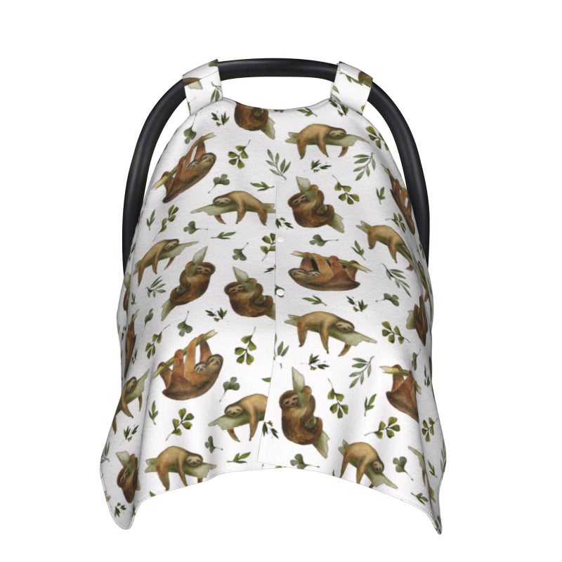 Mcewoel Sloth Baby Car Seat Cover in Winter Summer  Nursing Cover for Mom Sloth Stuff for Baby Boys Girls - Image 1